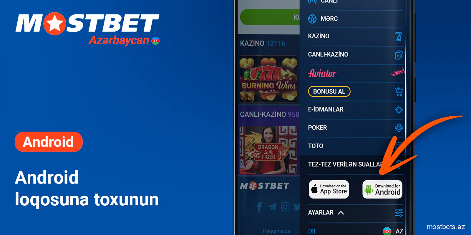 Android simgesini tapın və üzərinə vurun
